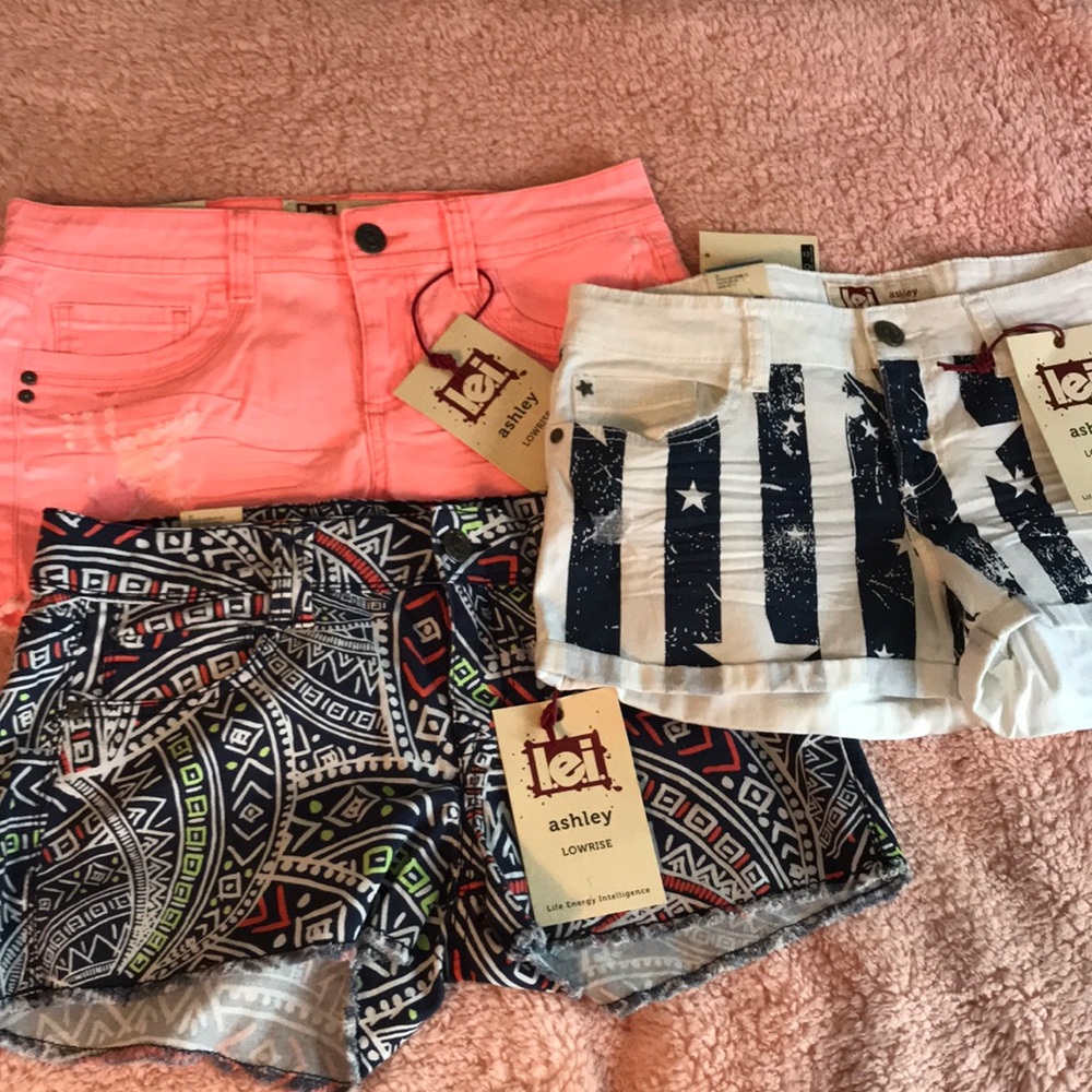 l.e.i shorts . 3 Sold together